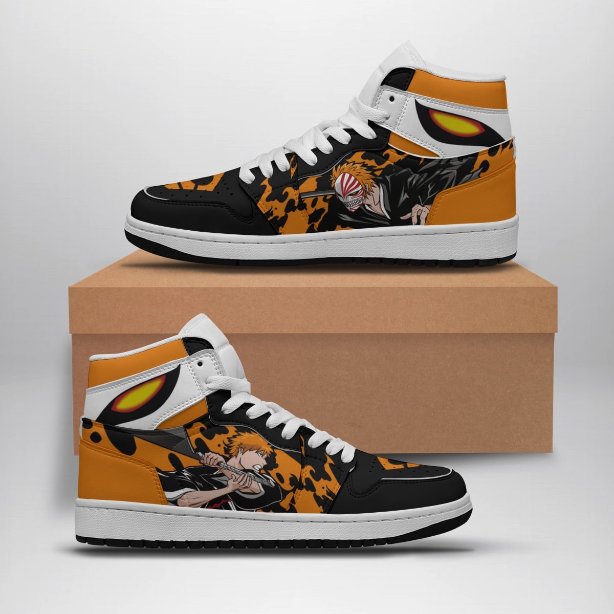 Ichigo Bleach Shonen Character-Inspired Basketball Shoes for Anime Fans - Mid 1 Style
