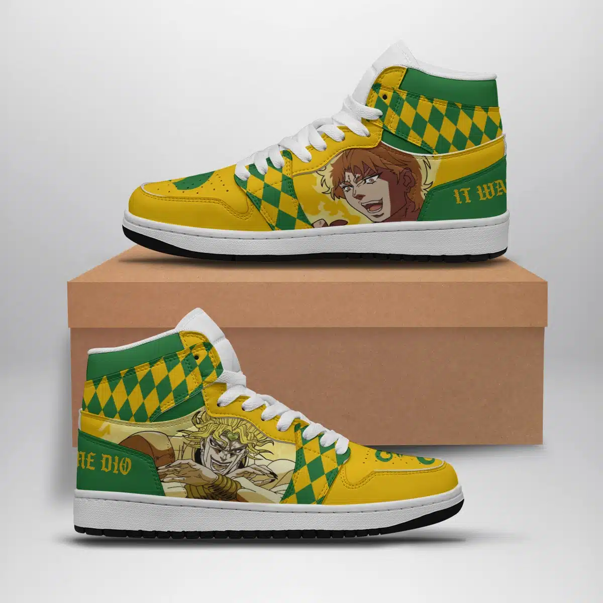 It Was Me Dio Jojo's Bizarre Adventure Shonen Mid 1 Retro Basketball Shoes for Fans