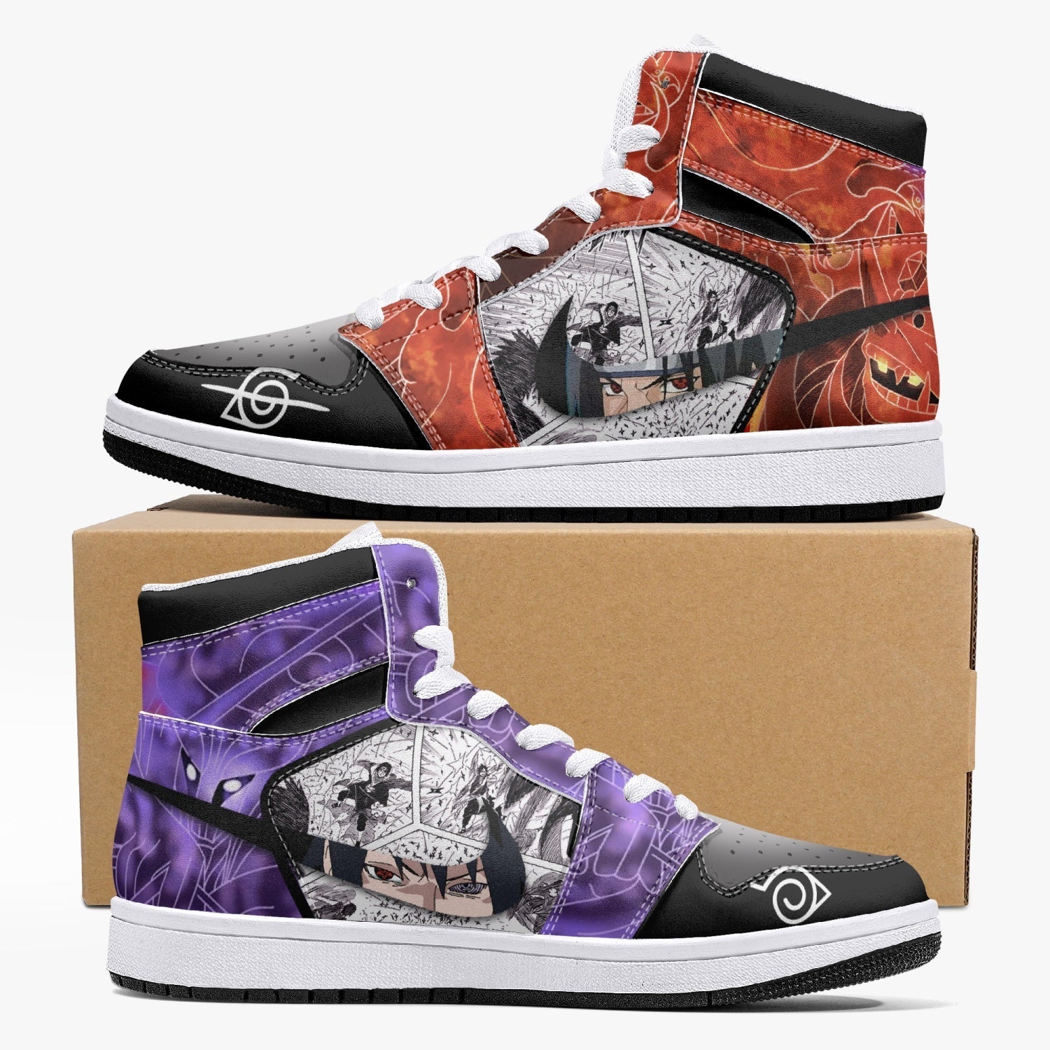 Itachi and Sasuke Uchiha Susano Naruto Mid 1 Basketball Shoes
