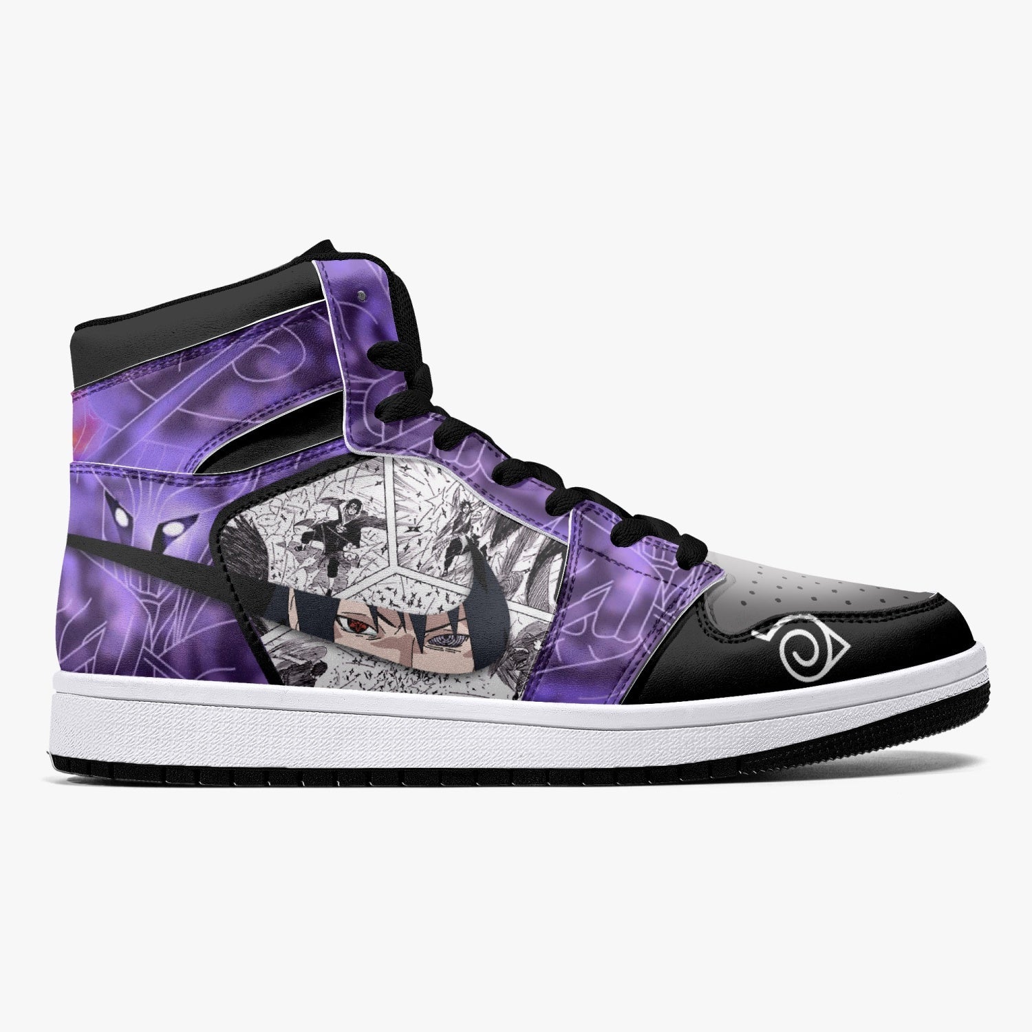 Itachi and Sasuke Uchiha Susano Naruto Mid 1 Basketball Shoes