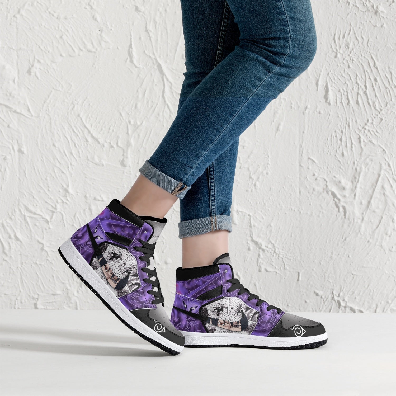 Itachi and Sasuke Uchiha Susano Naruto Mid 1 Basketball Shoes