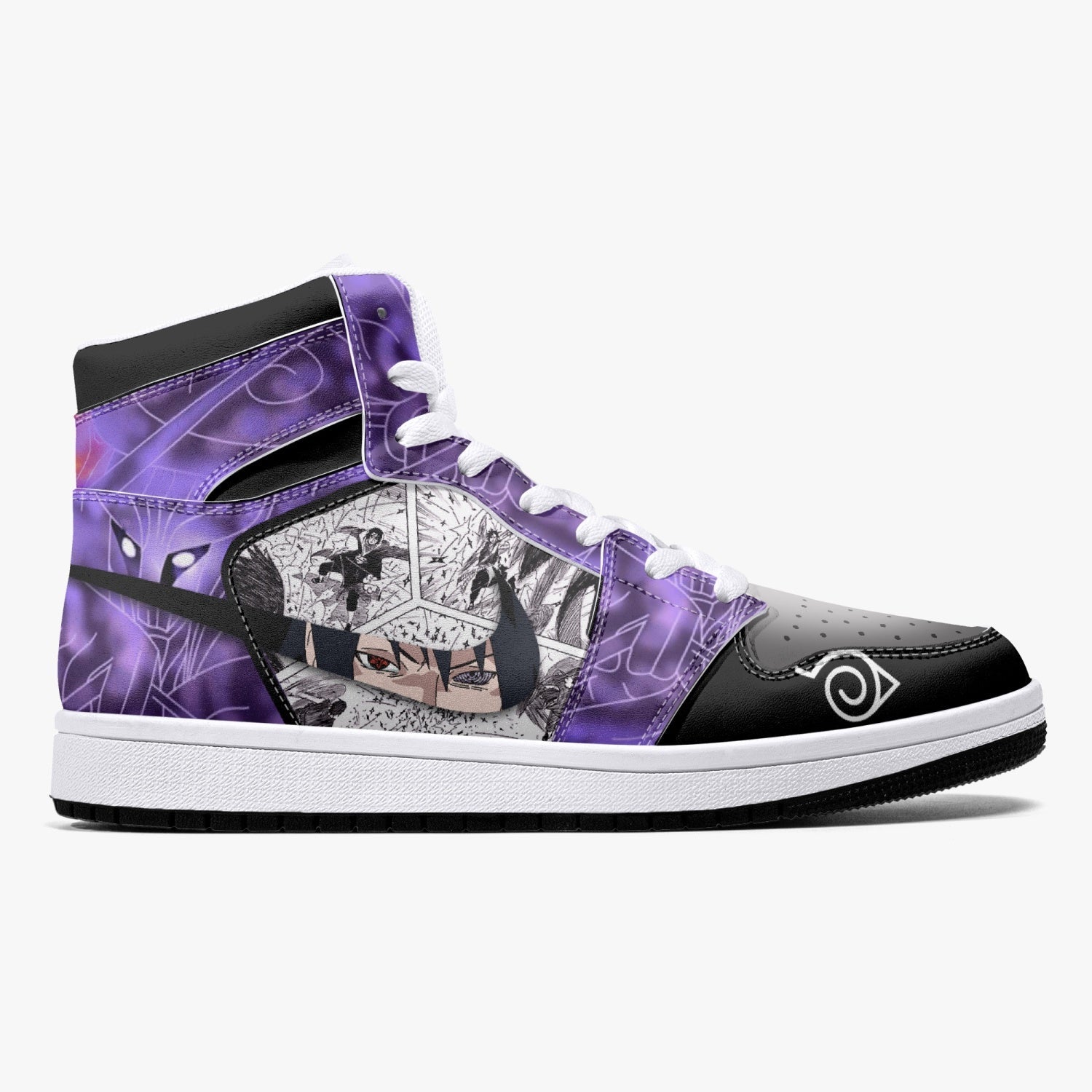 Itachi and Sasuke Uchiha Susano Naruto Mid 1 Basketball Shoes
