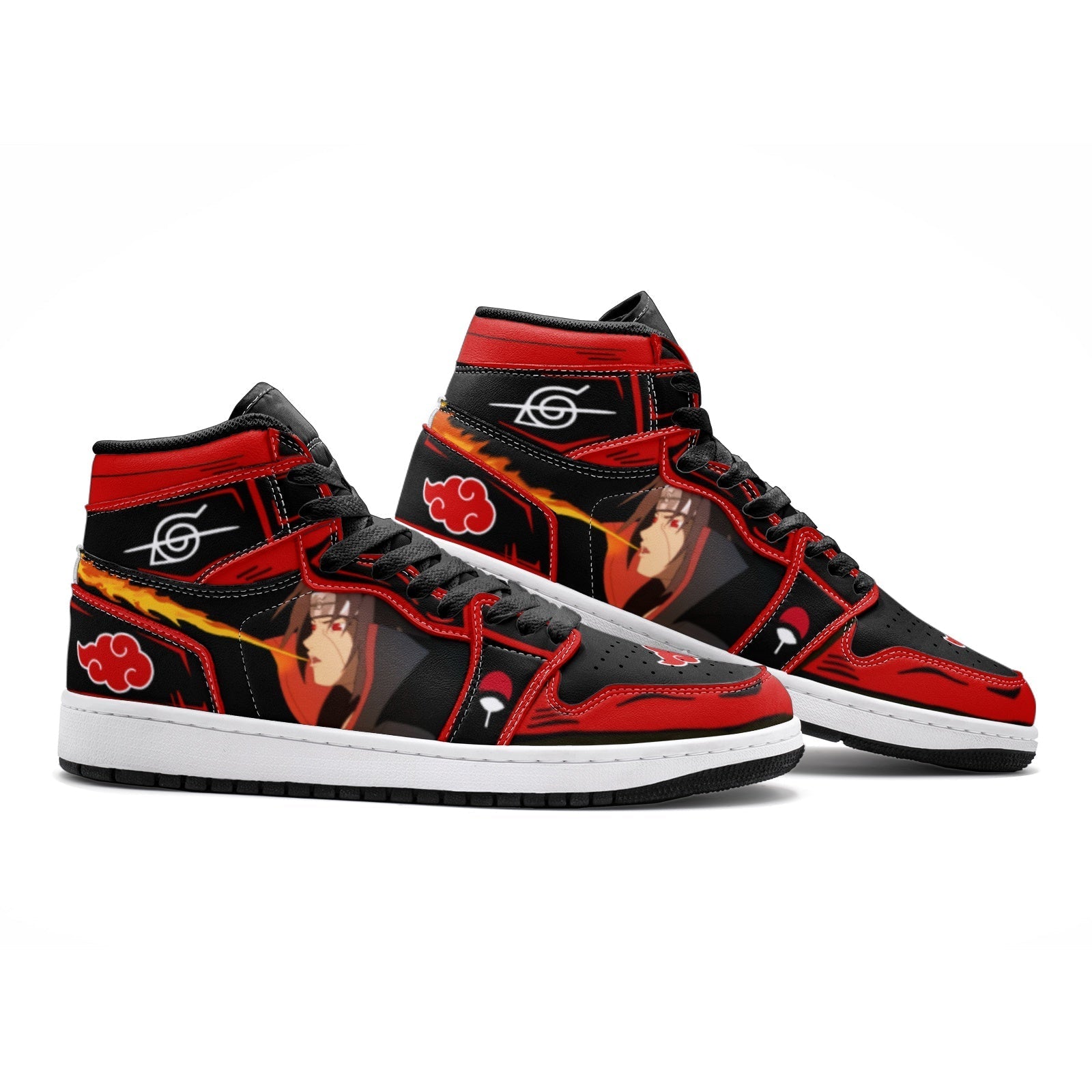 Itachi Clan Fireball Red Cloud Ninja Mid 1 Basketball Shoes