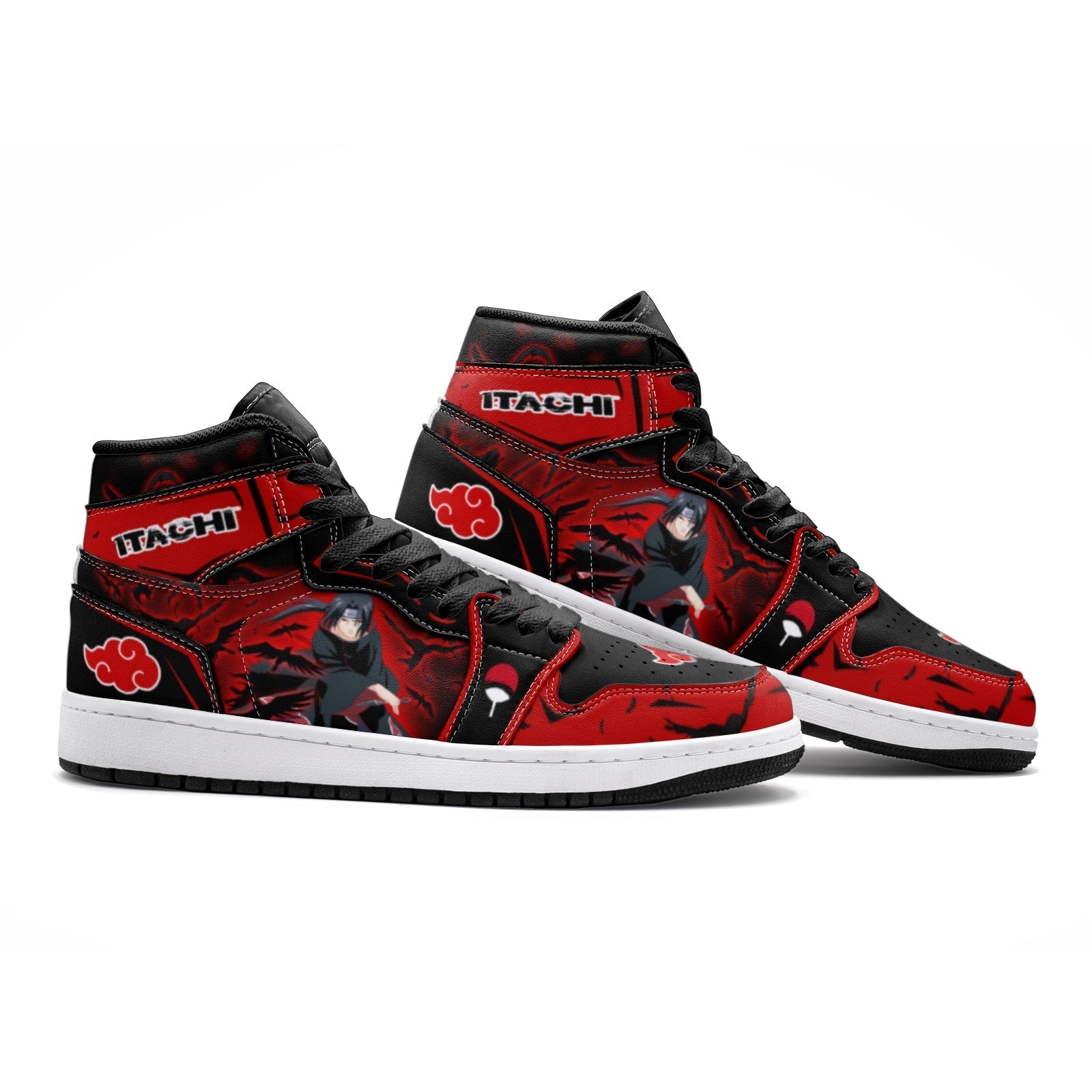 Itachi Clan Red Cloud Ninja Mid 1 Basketball Shoes