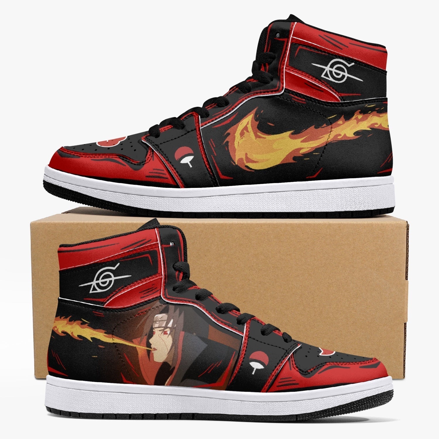 Itachi Uchiha Fireball Akatsuki Mid 1 Basketball Shoes