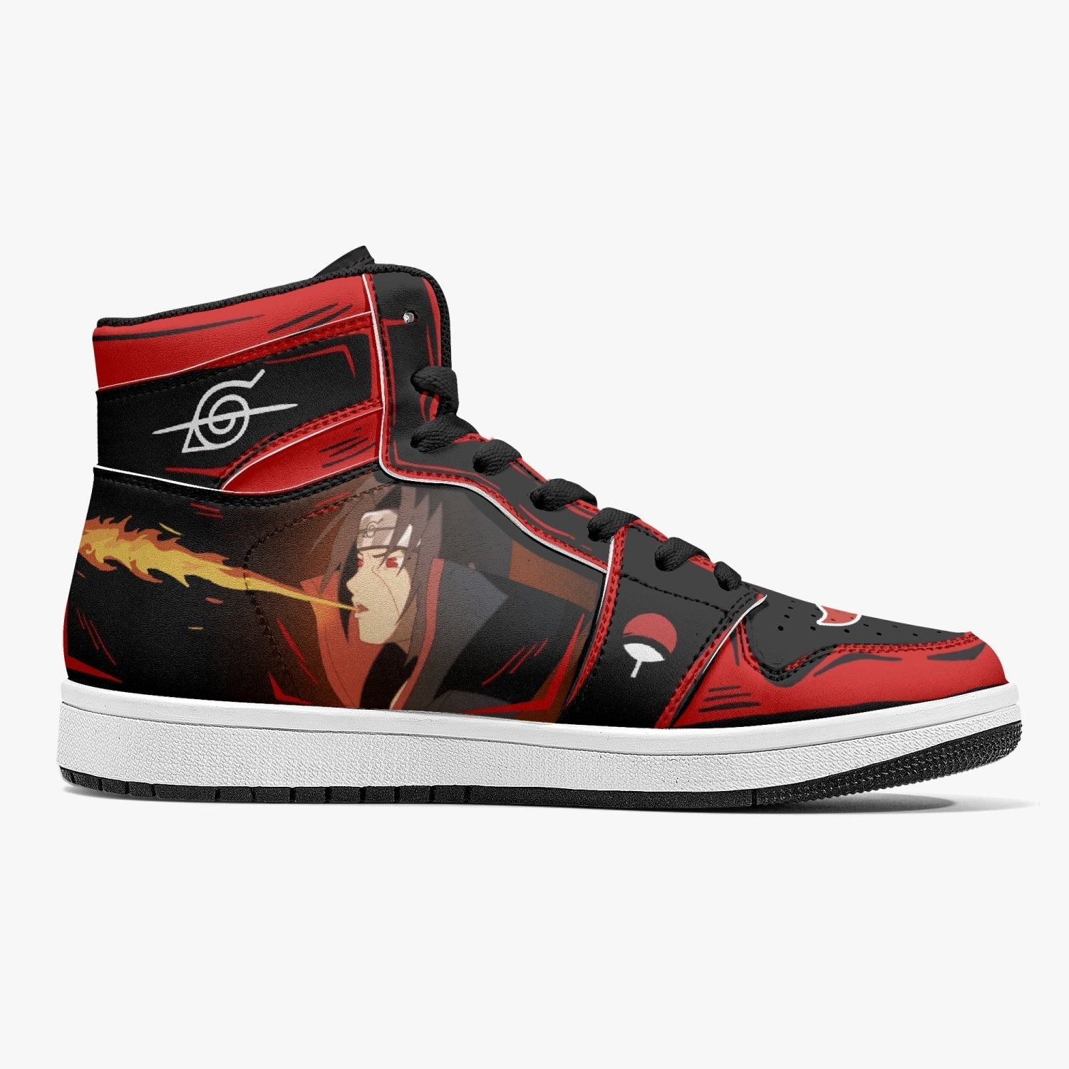 Itachi Uchiha Fireball Akatsuki Mid 1 Basketball Shoes