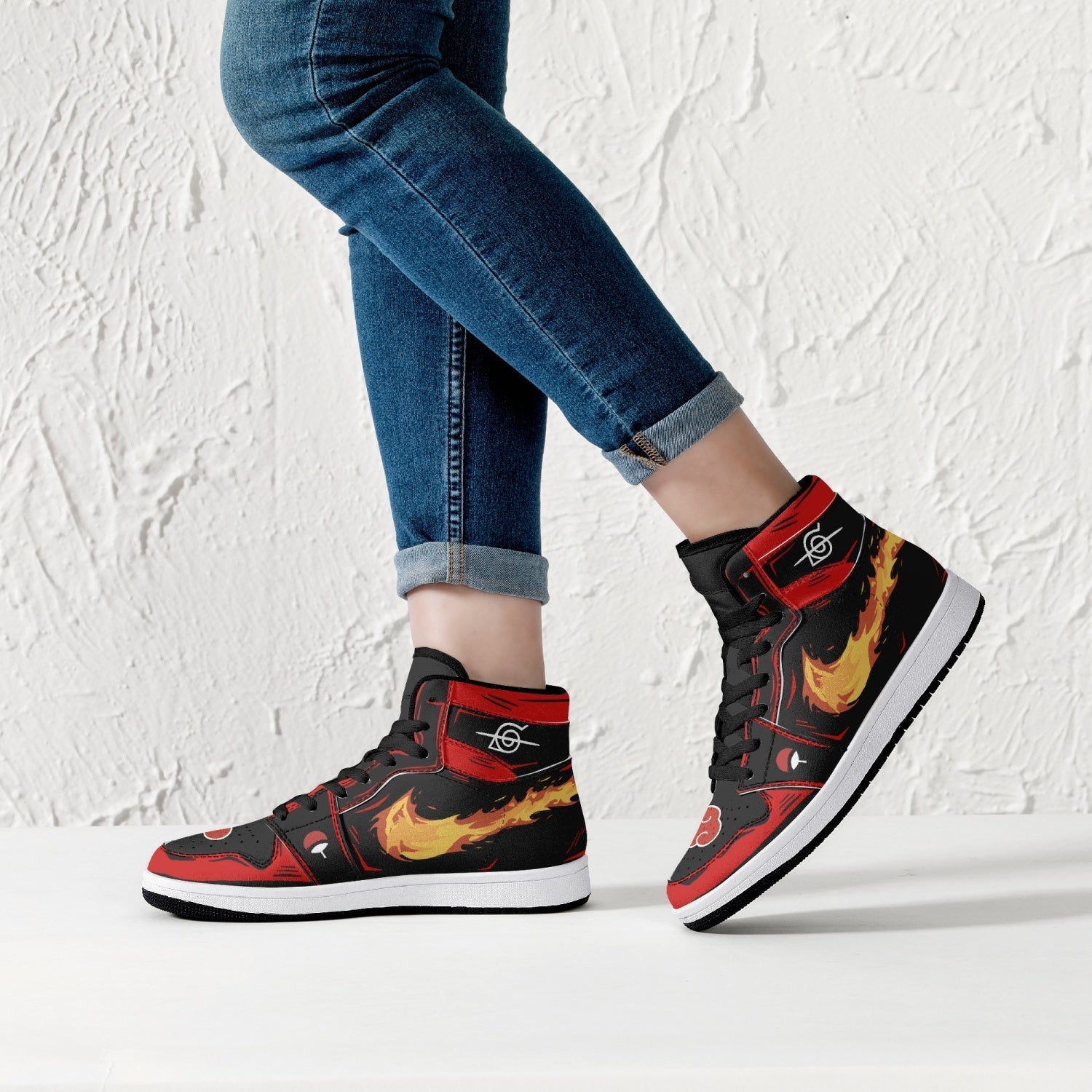 Itachi Uchiha Fireball Akatsuki Mid 1 Basketball Shoes