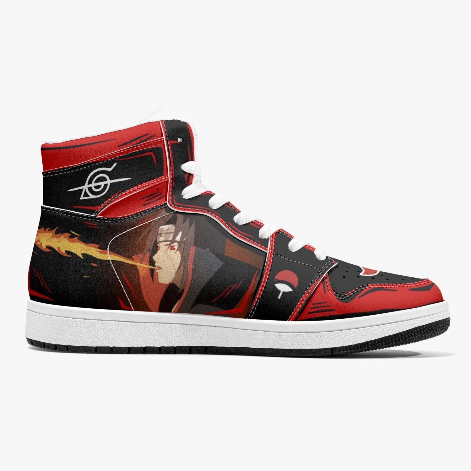 Itachi Uchiha Fireball Akatsuki Mid 1 Basketball Shoes