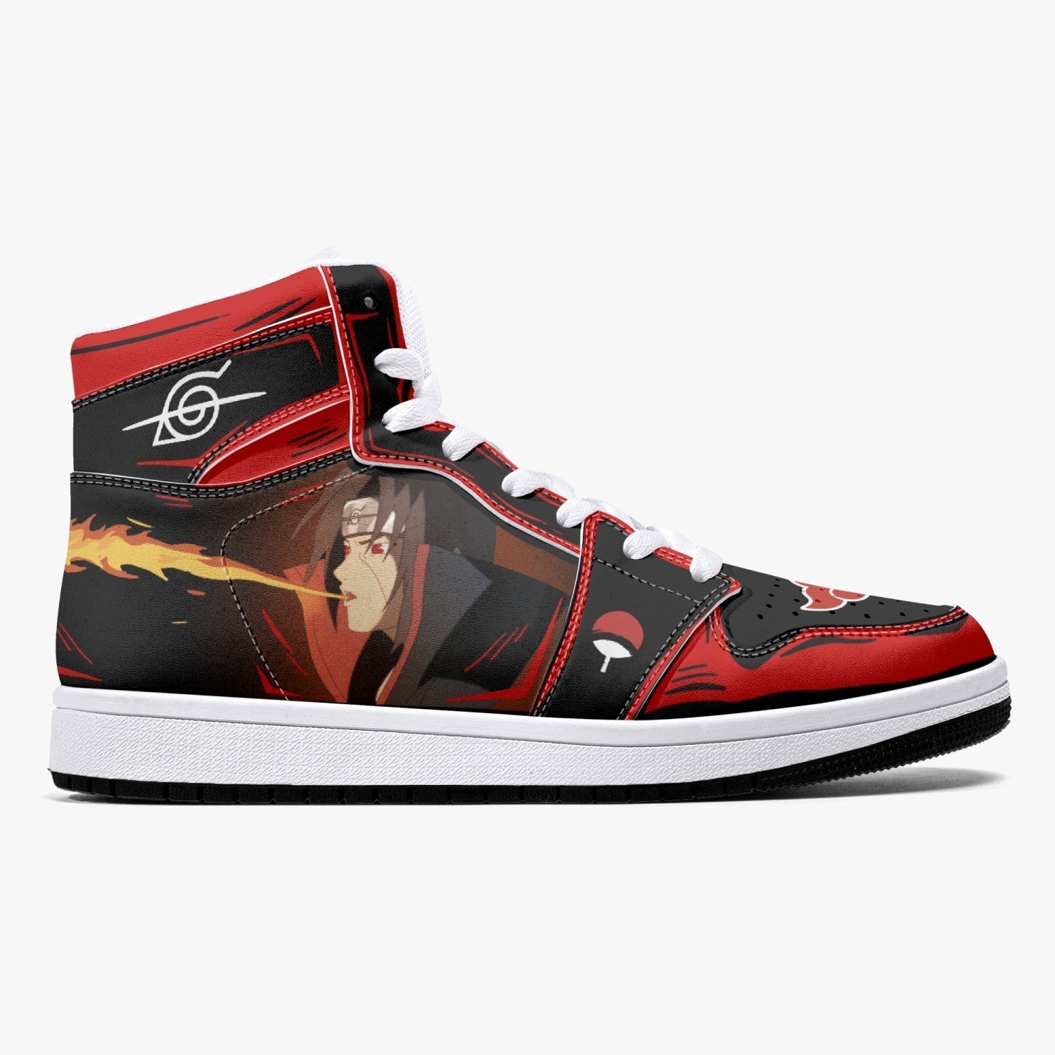 Itachi Uchiha Fireball Akatsuki Mid 1 Basketball Shoes