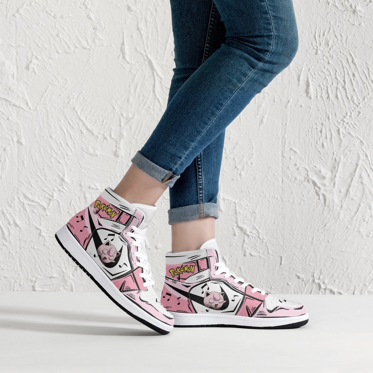 Jigglypuff Pokemon Mid 1 Basketball Shoes