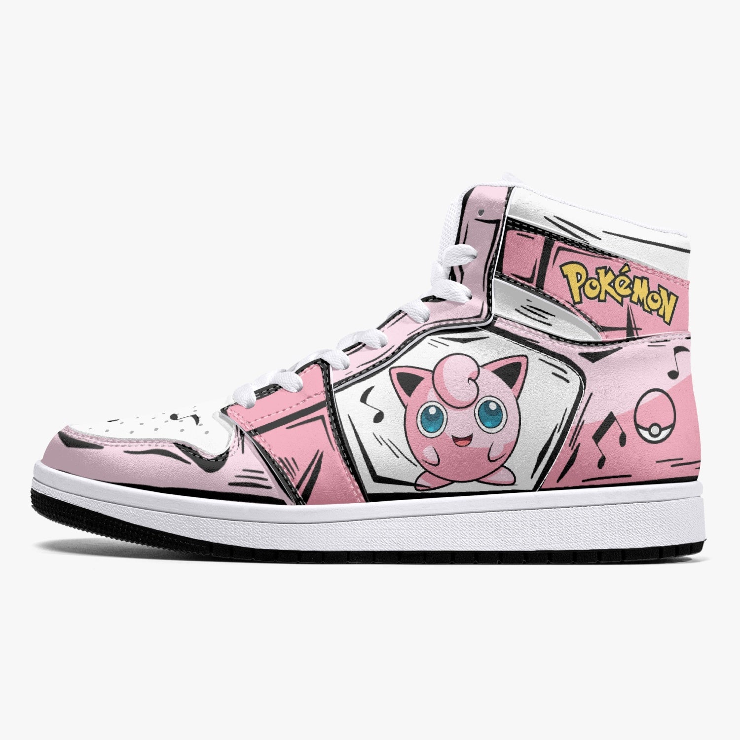 Jigglypuff Pokemon Mid 1 Basketball Shoes