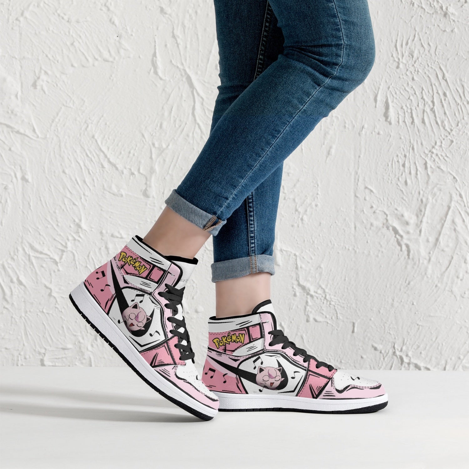 Jigglypuff Pokemon Mid 1 Basketball Shoes