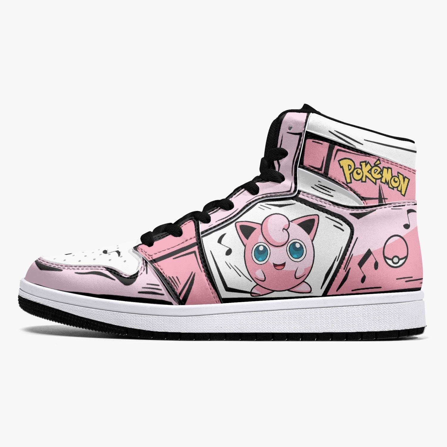 Jigglypuff Pokemon Mid 1 Basketball Shoes