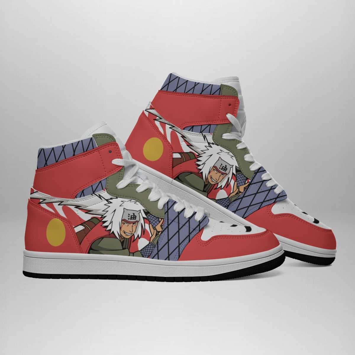 Jiraiya Shippuden Anime-Inspired Basketball Shoes for Fans - Shonen Mid 1 Style