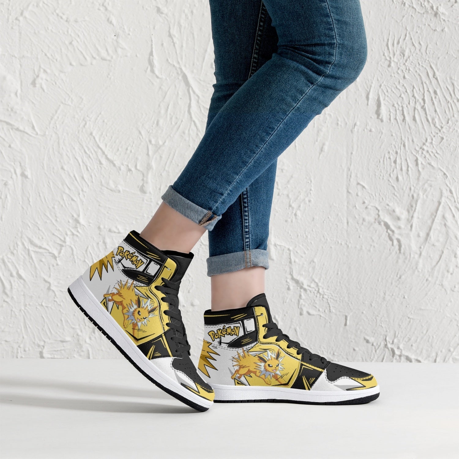 Jolteon Pokemon Mid 1 Basketball Shoes