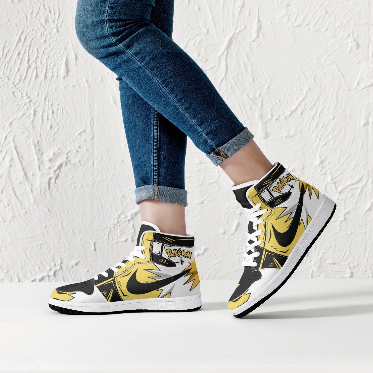 Jolteon Pokemon Mid 1 Basketball Shoes
