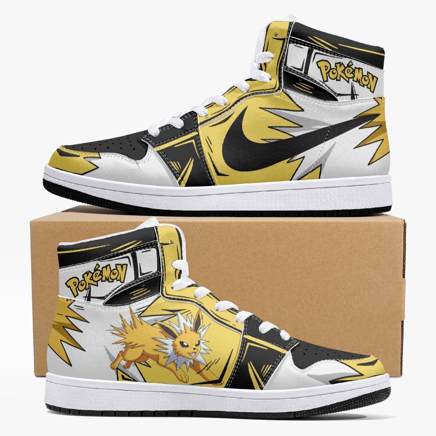 Jolteon Pokemon Mid 1 Basketball Shoes