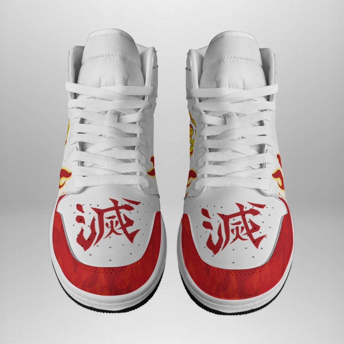 Kyojuro Rengoku Inspired Demon Slayer Shonen Mid 1 Basketball Shoes for Anime Fans