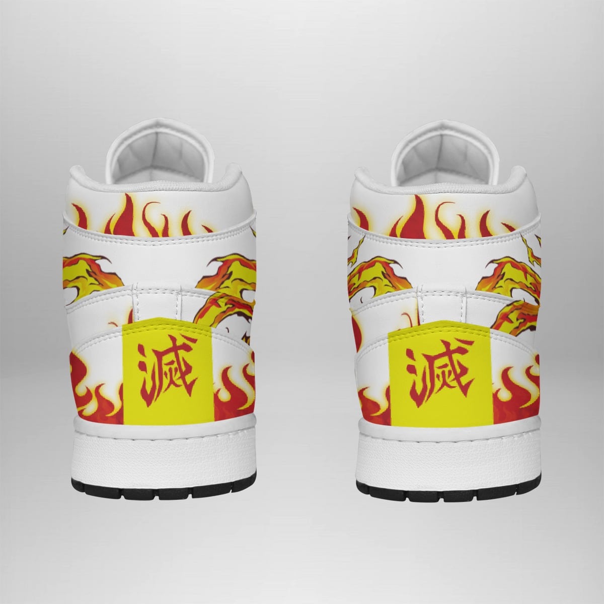 Kyojuro Rengoku Inspired Demon Slayer Shonen Mid 1 Basketball Shoes for Anime Fans