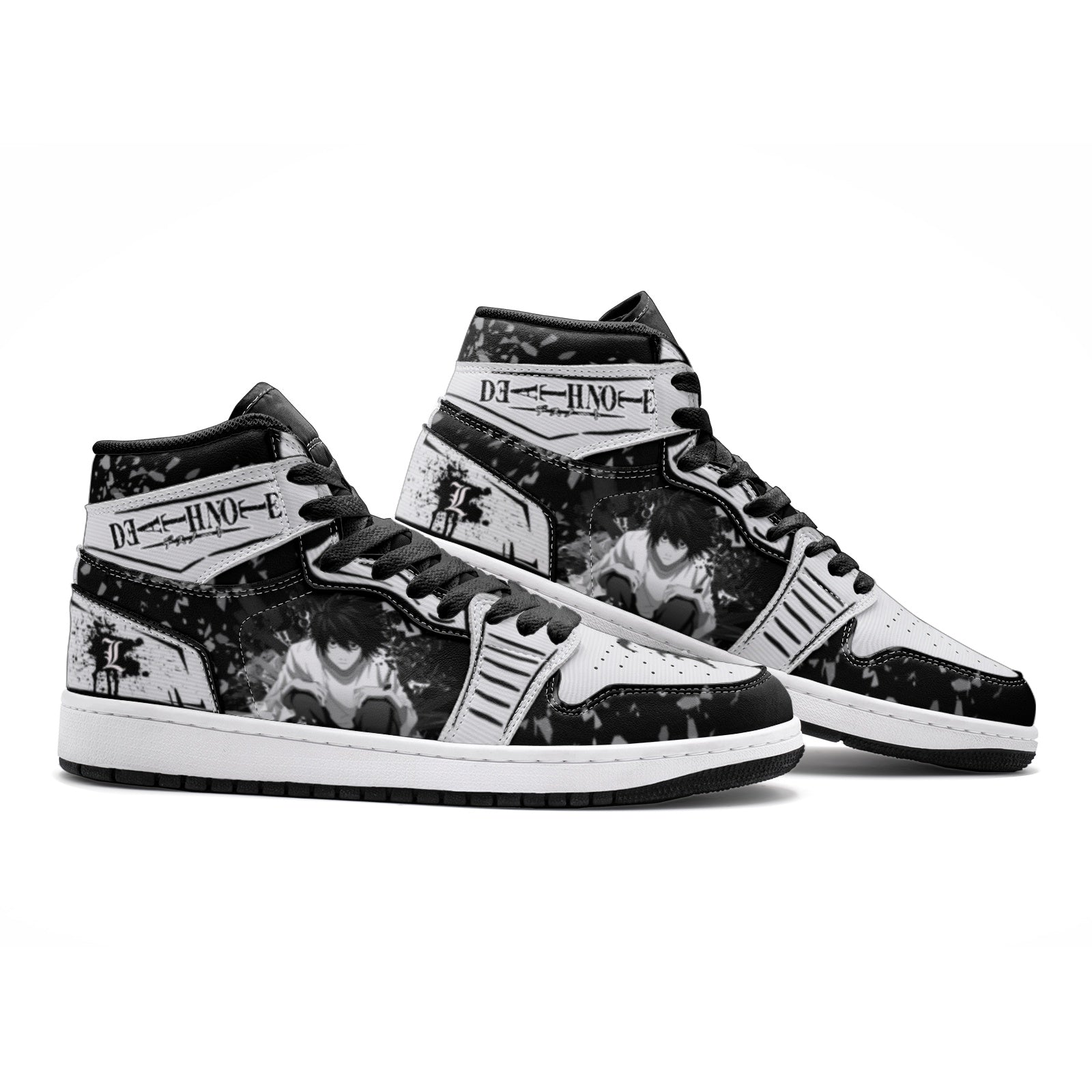 L Lawliet Ryuzaki Desu Noto V2 Mid 1 Basketball Shoes