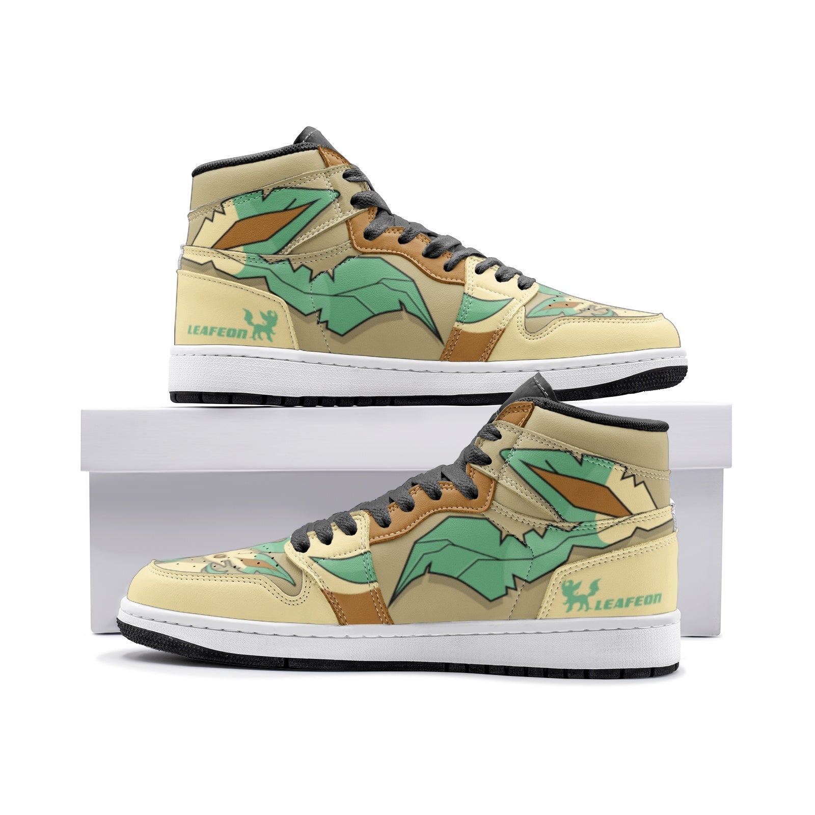 Leafeon Pokemon V2 Mid 1 Basketball Shoes