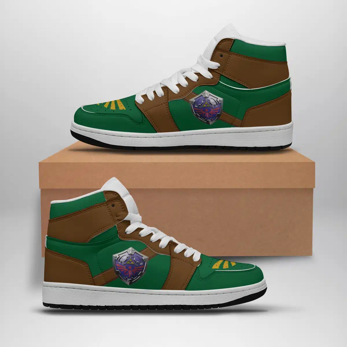 Link Original Style Zelda Inspired Mid Top 1 Basketball Shoes for Gaming Fans