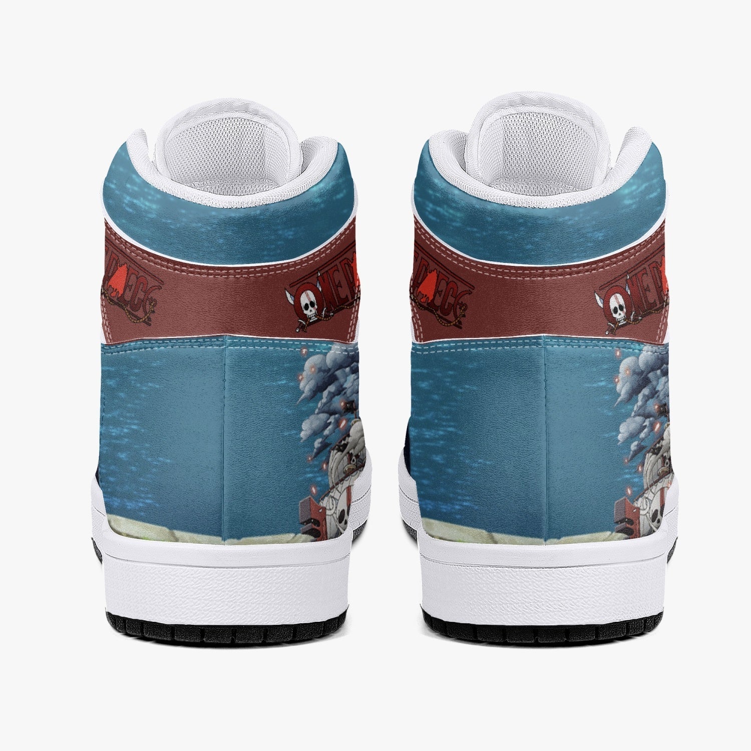 Luffy and Shanks One Piece Mid 1 Basketball Shoes