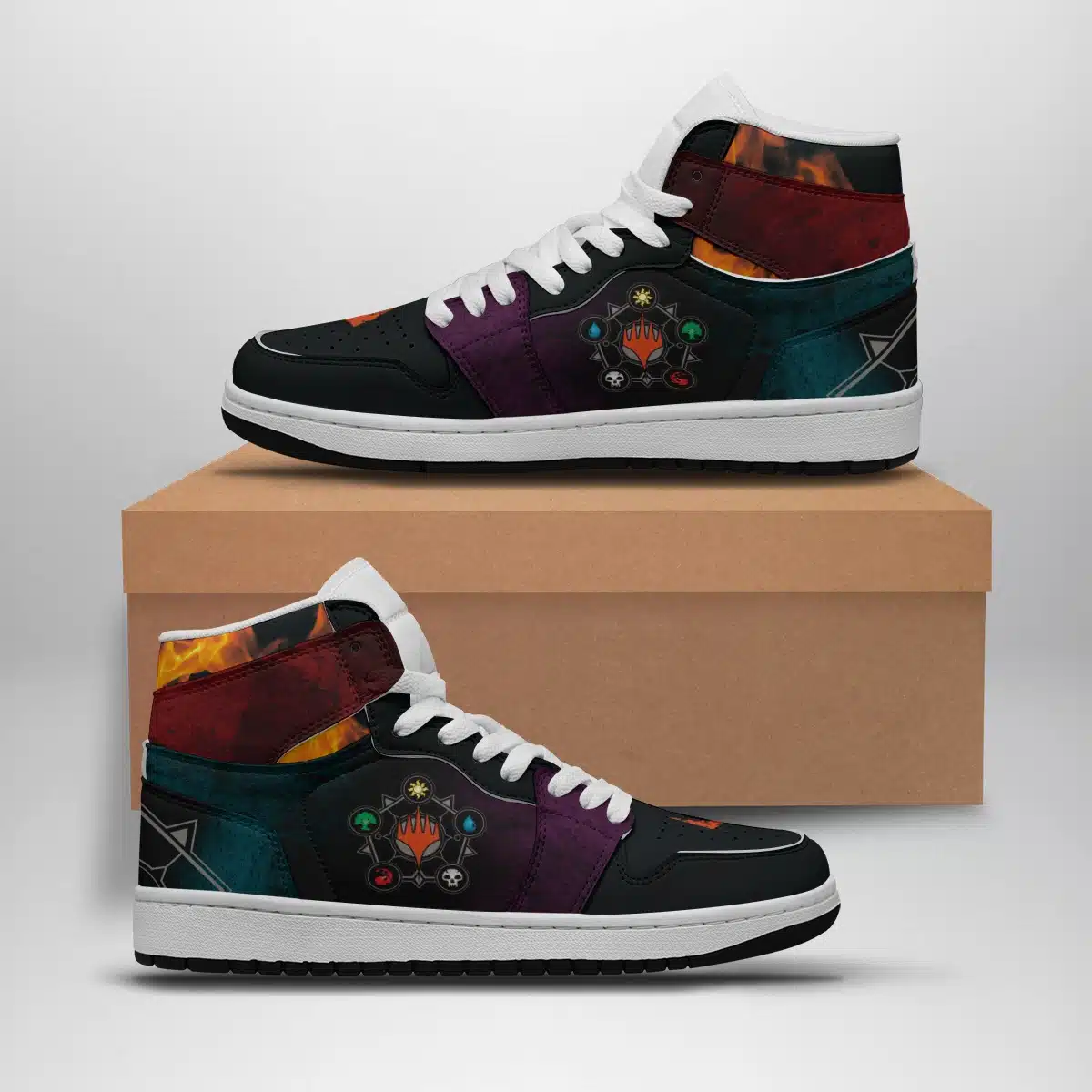 Magic Realms Shonen Mid 1 Basketball Shoes for Magic the Gathering Fans