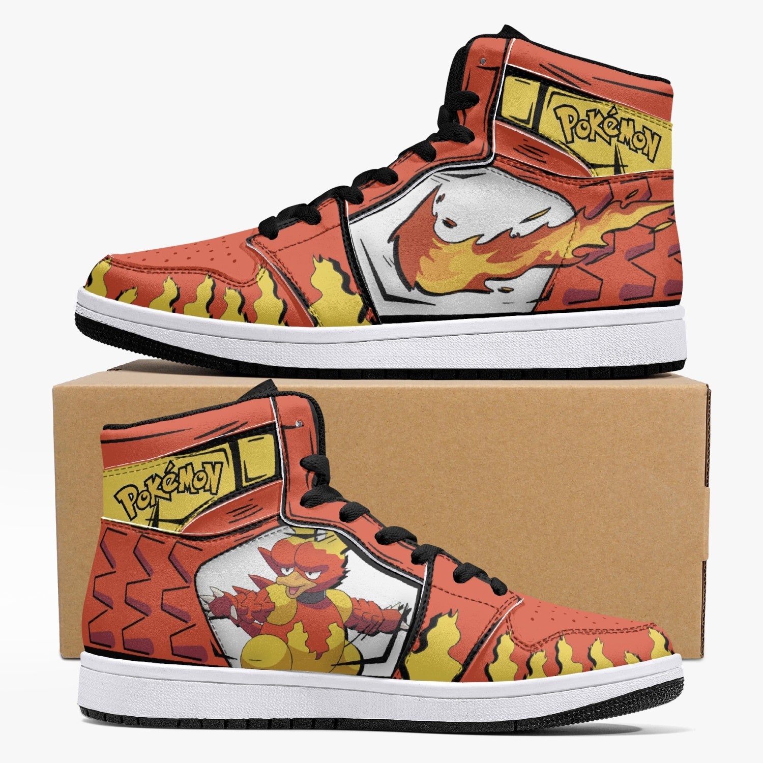 Magmar Pokemon Mid 1 Basketball Shoes