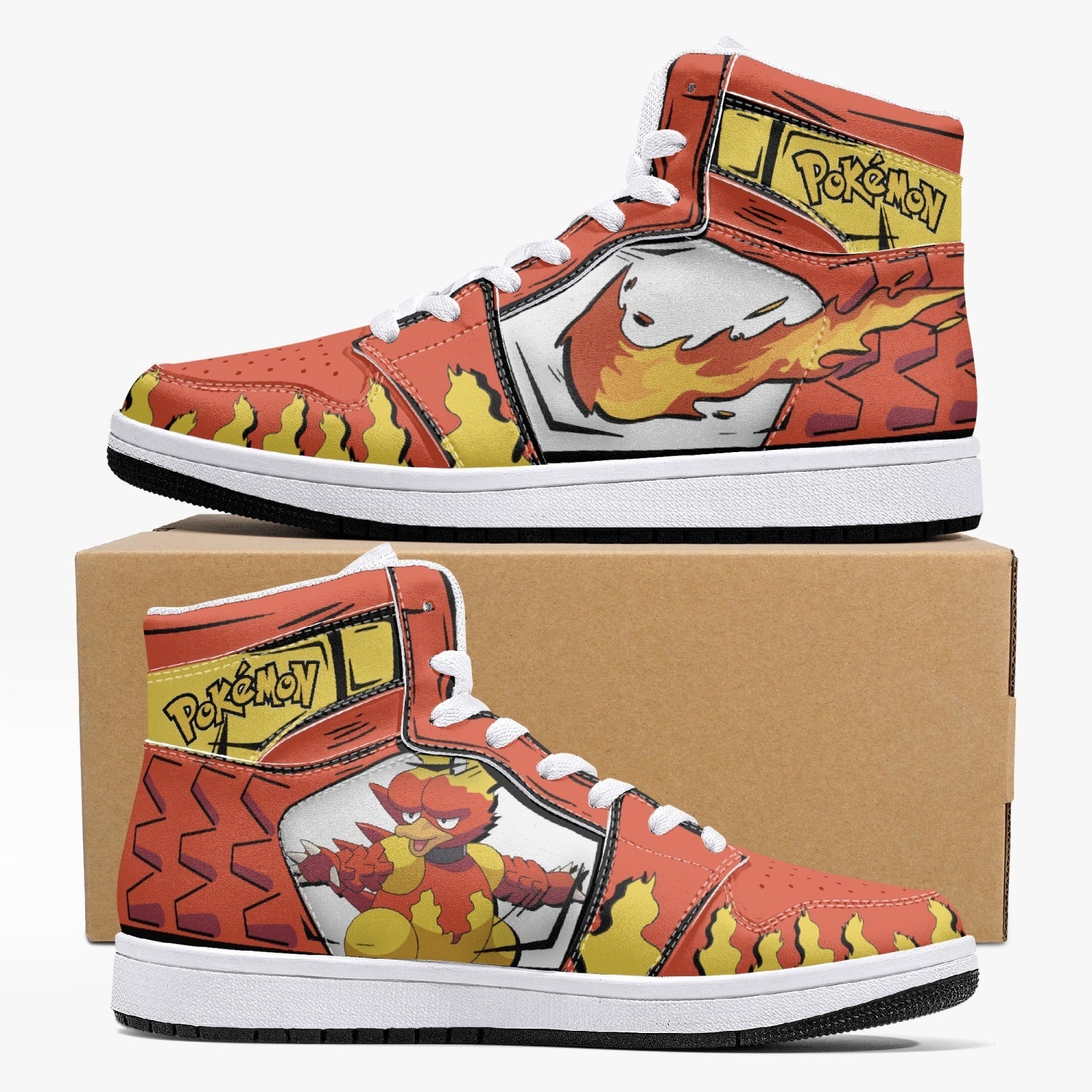 Magmar Pokemon Mid 1 Basketball Shoes