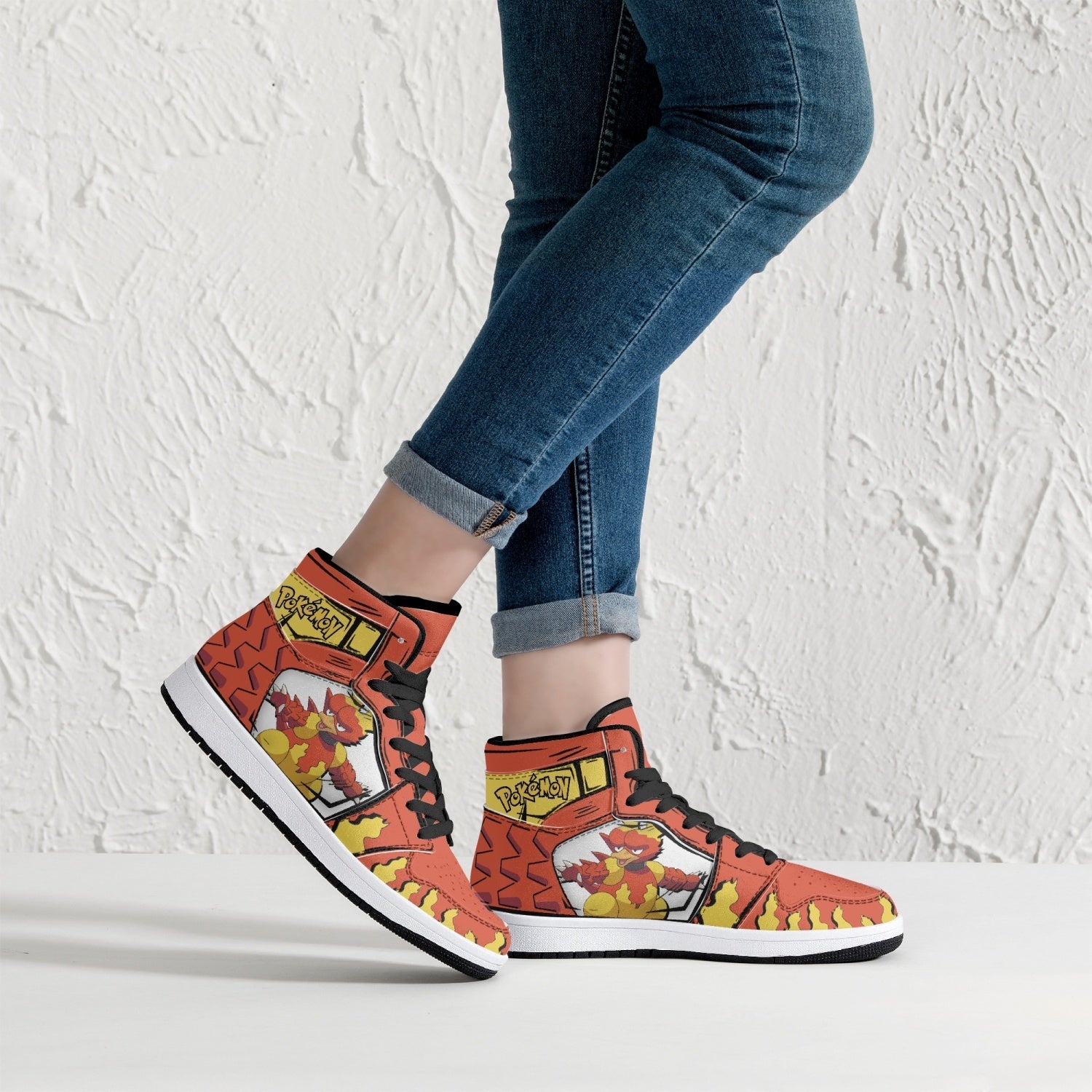 Magmar Pokemon Mid 1 Basketball Shoes