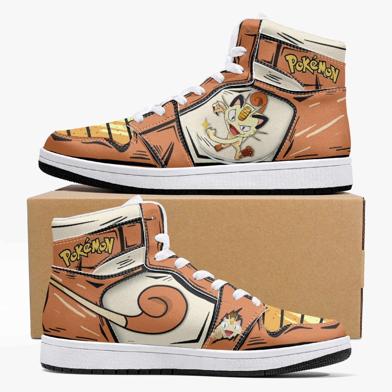 Meowth Pokemon Mid 1 Basketball Shoes