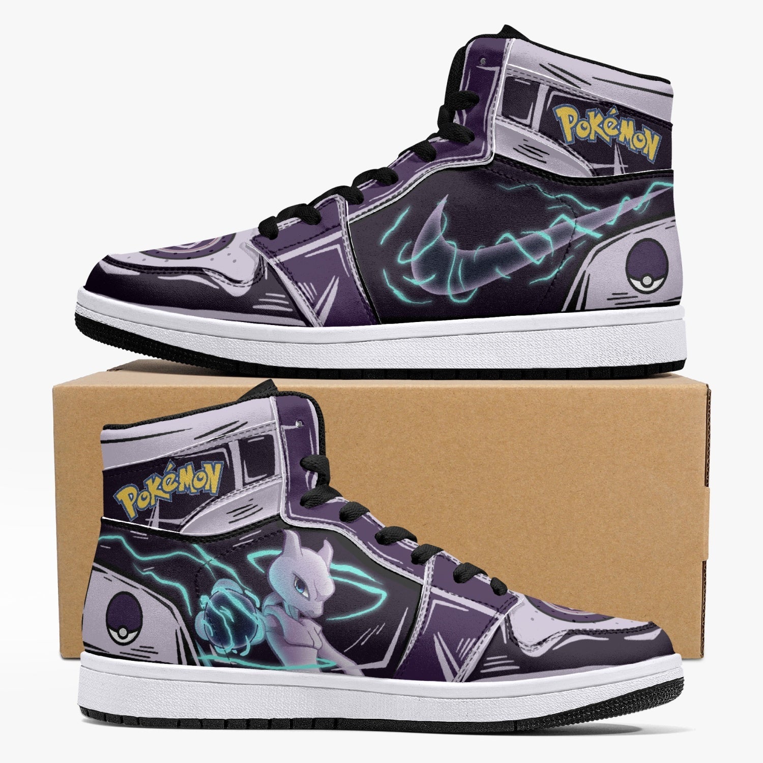 Mewtwo Pokemon Mid 1 Basketball Shoes