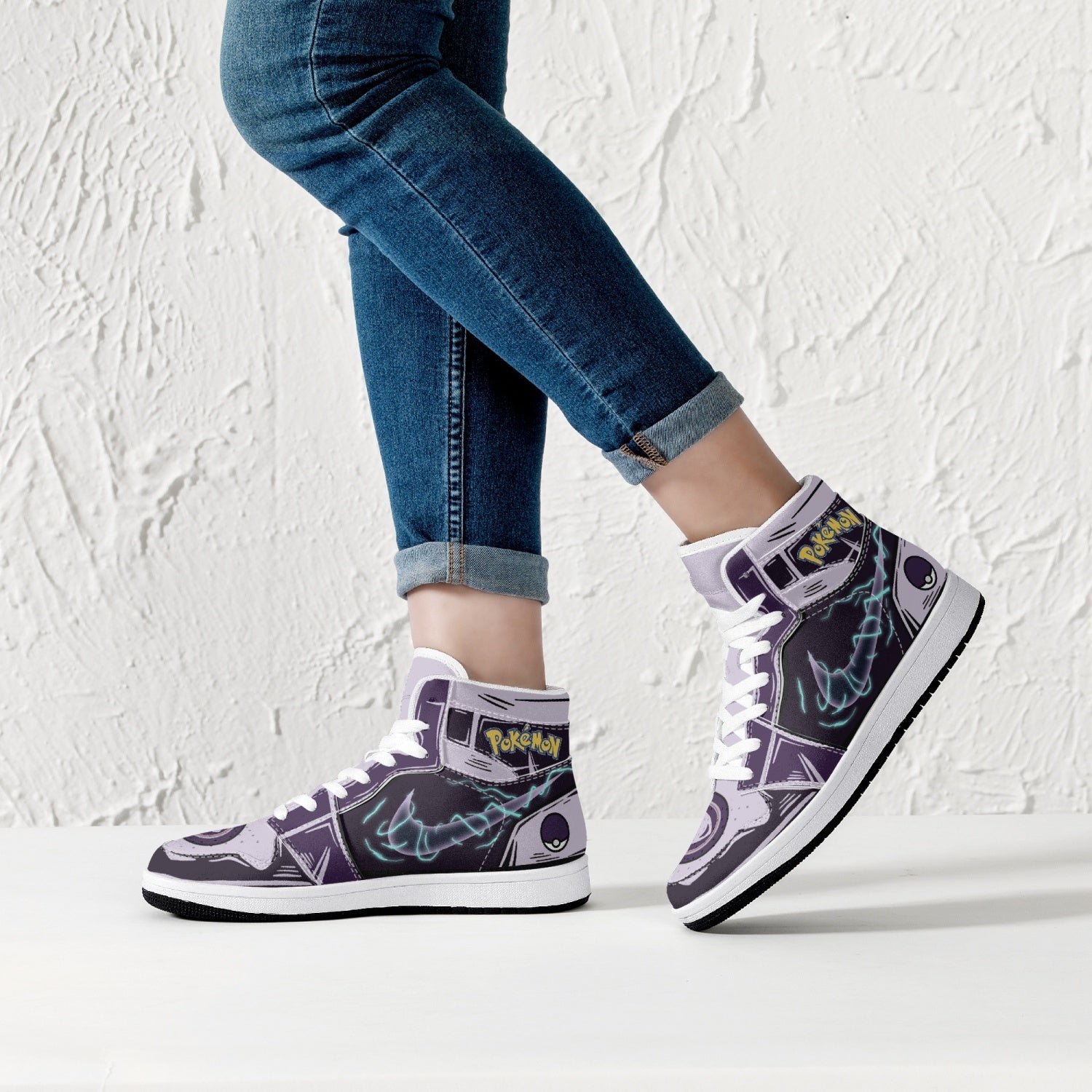 Mewtwo Pokemon Mid 1 Basketball Shoes
