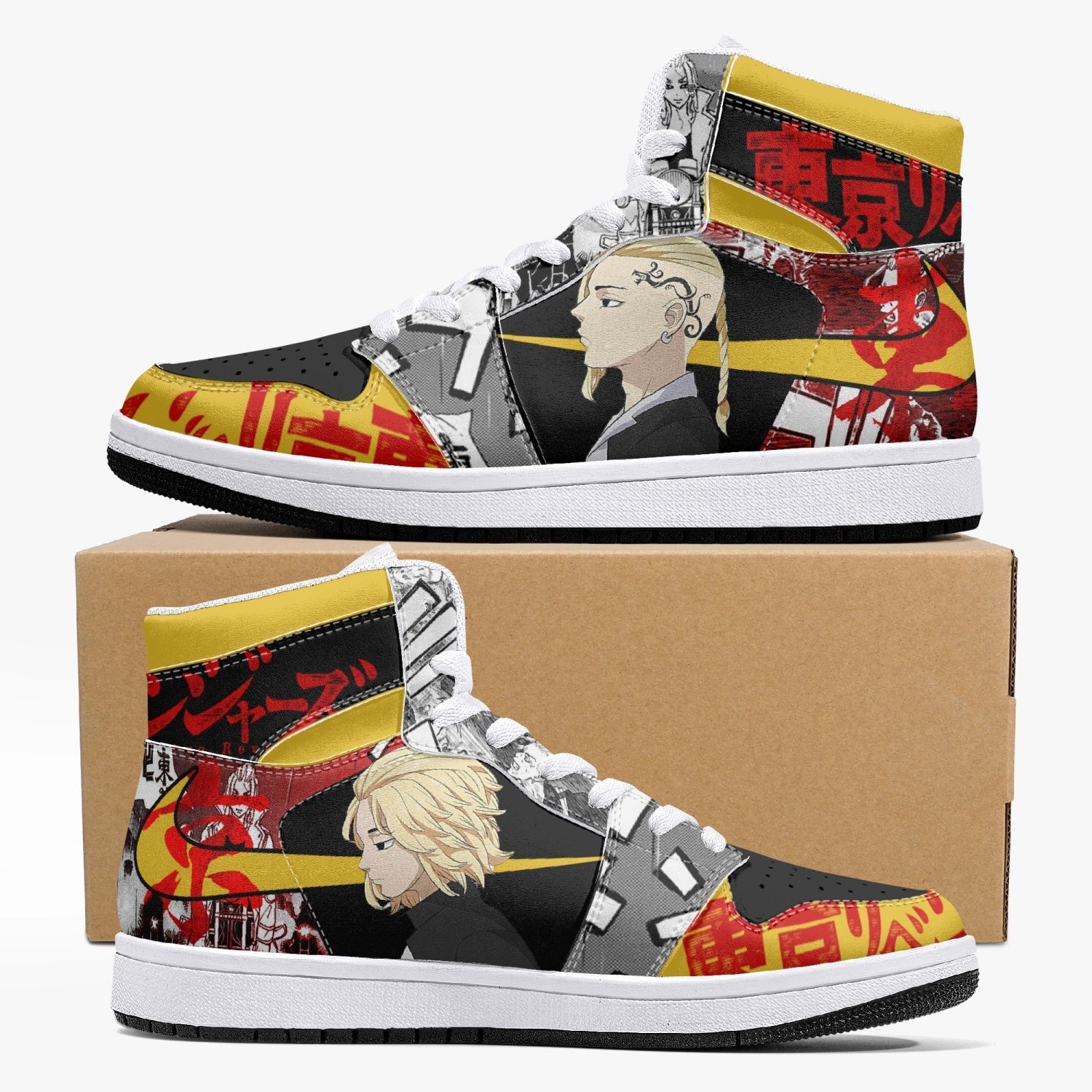 Mikey and Draken Tokyo Revengers Mid 1 Basketball Shoes