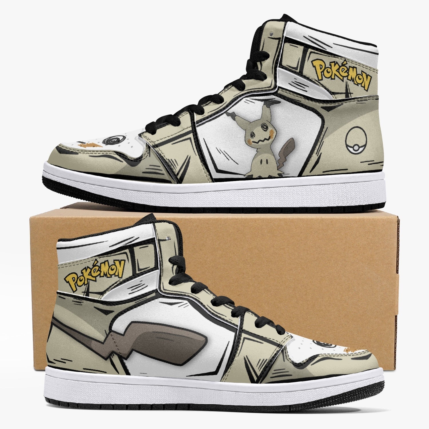 Mimikyu Pokemon Mid 1 Basketball Shoes