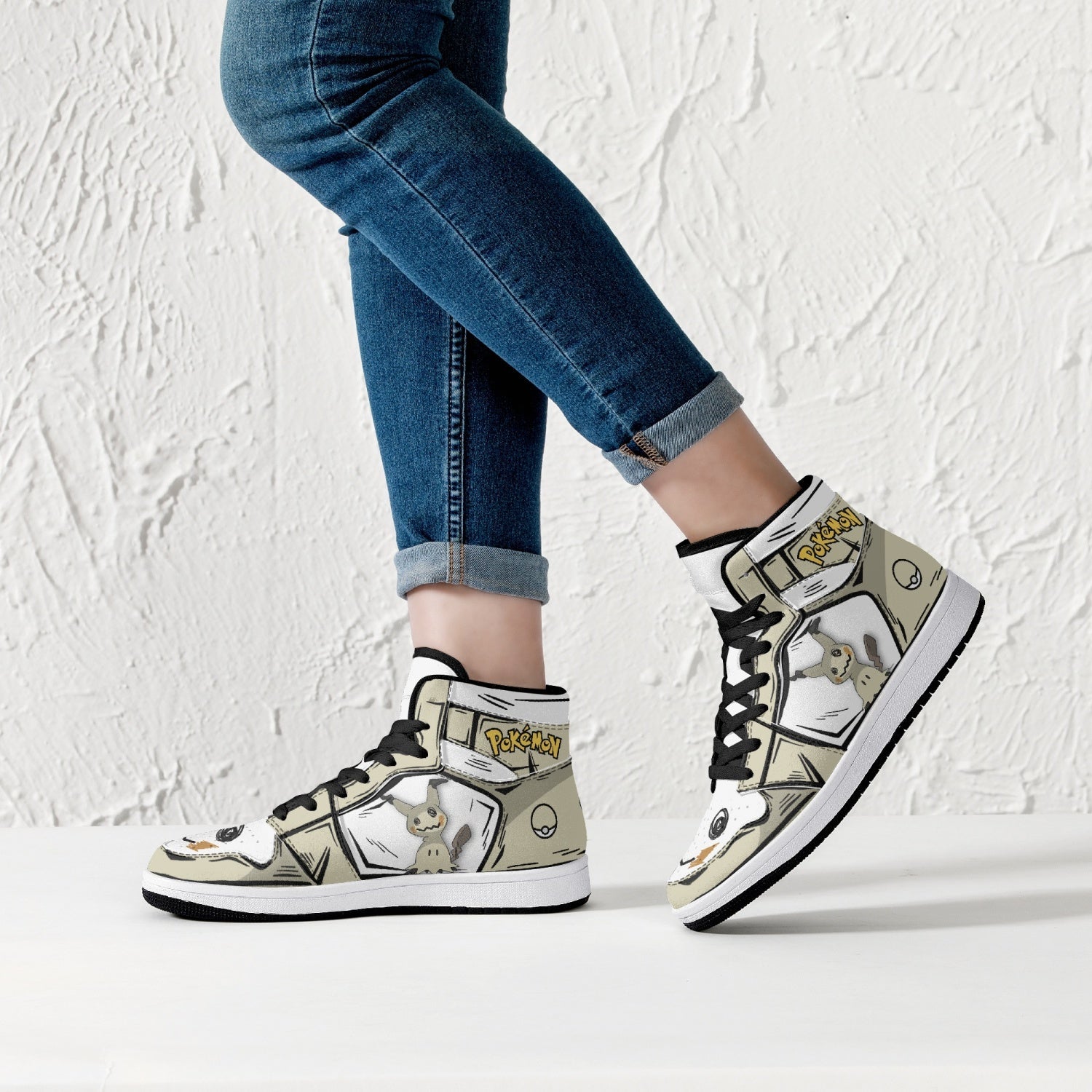Mimikyu Pokemon Mid 1 Basketball Shoes