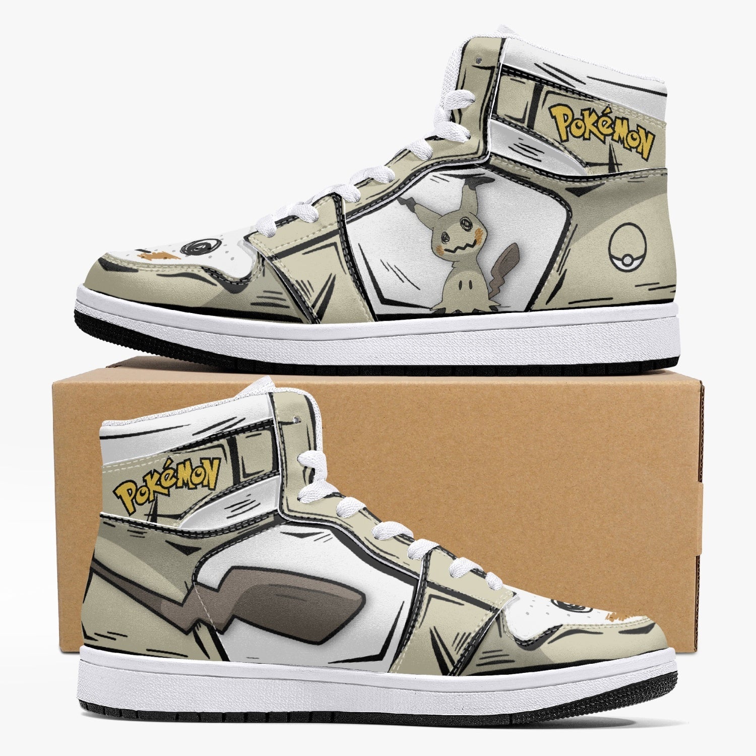 Mimikyu Pokemon Mid 1 Basketball Shoes