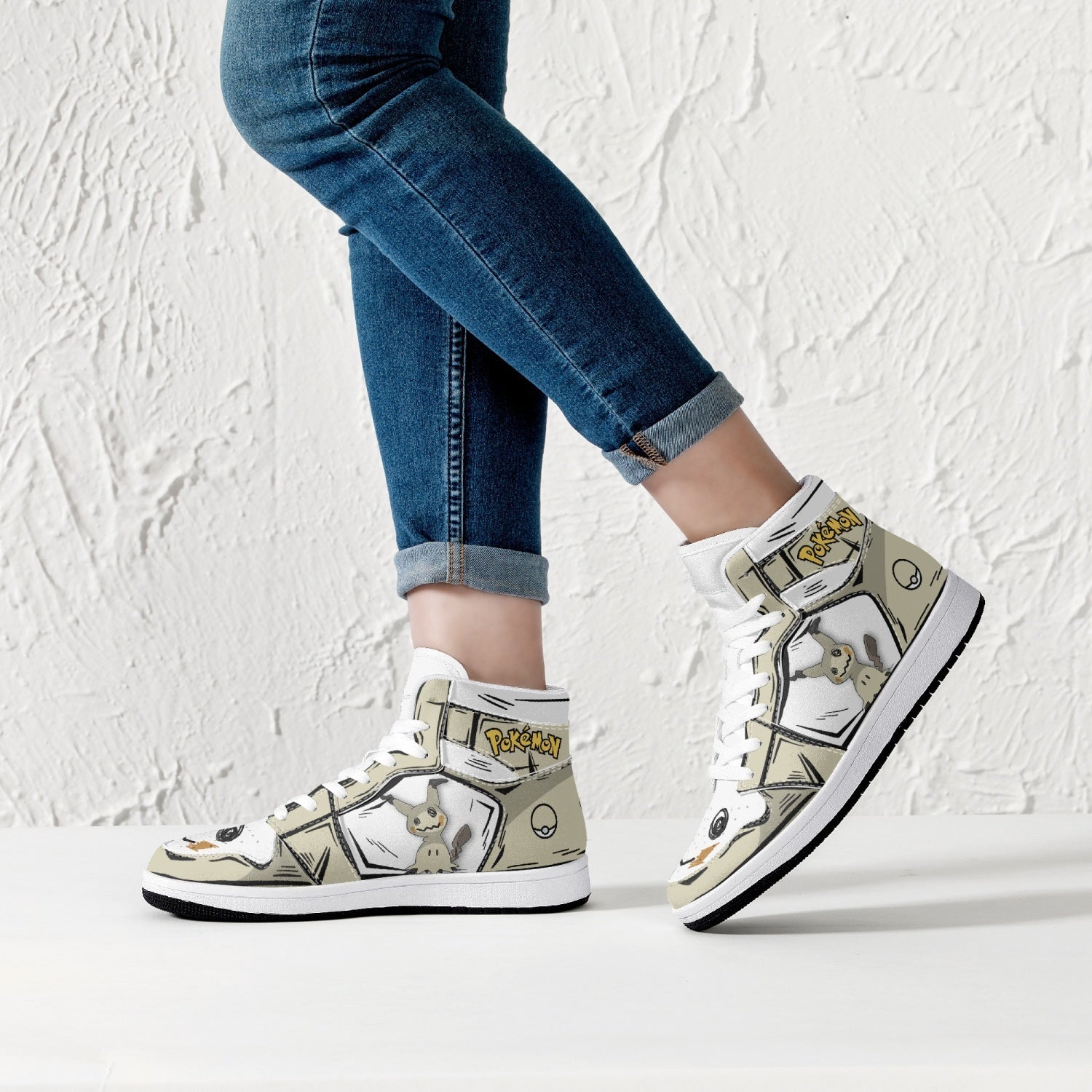 Mimikyu Pokemon Mid 1 Basketball Shoes