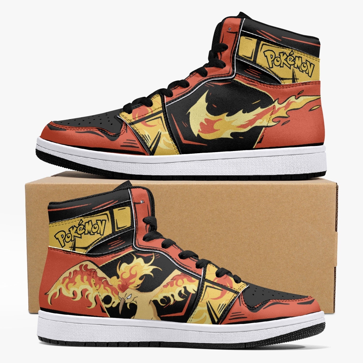 Moltres Pokemon Mid 1 Basketball Shoes