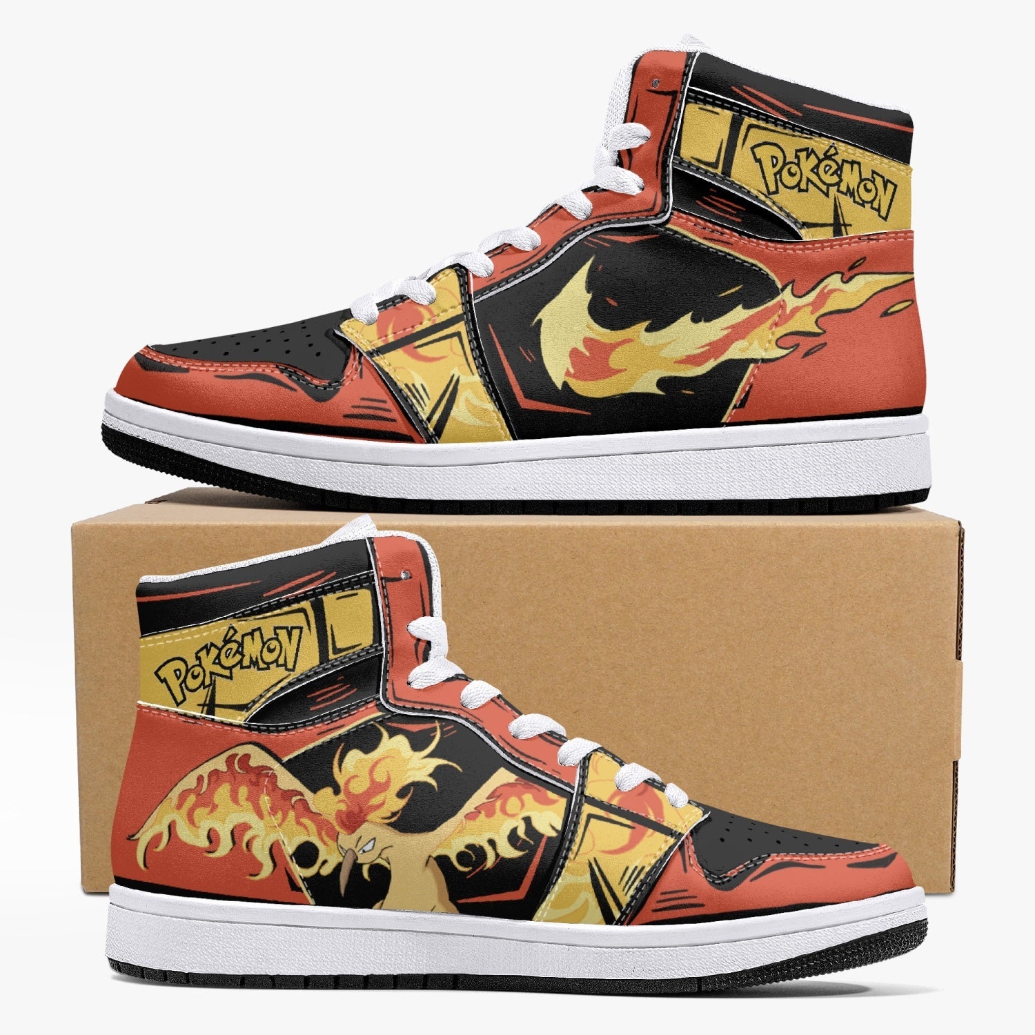 Moltres Pokemon Mid 1 Basketball Shoes