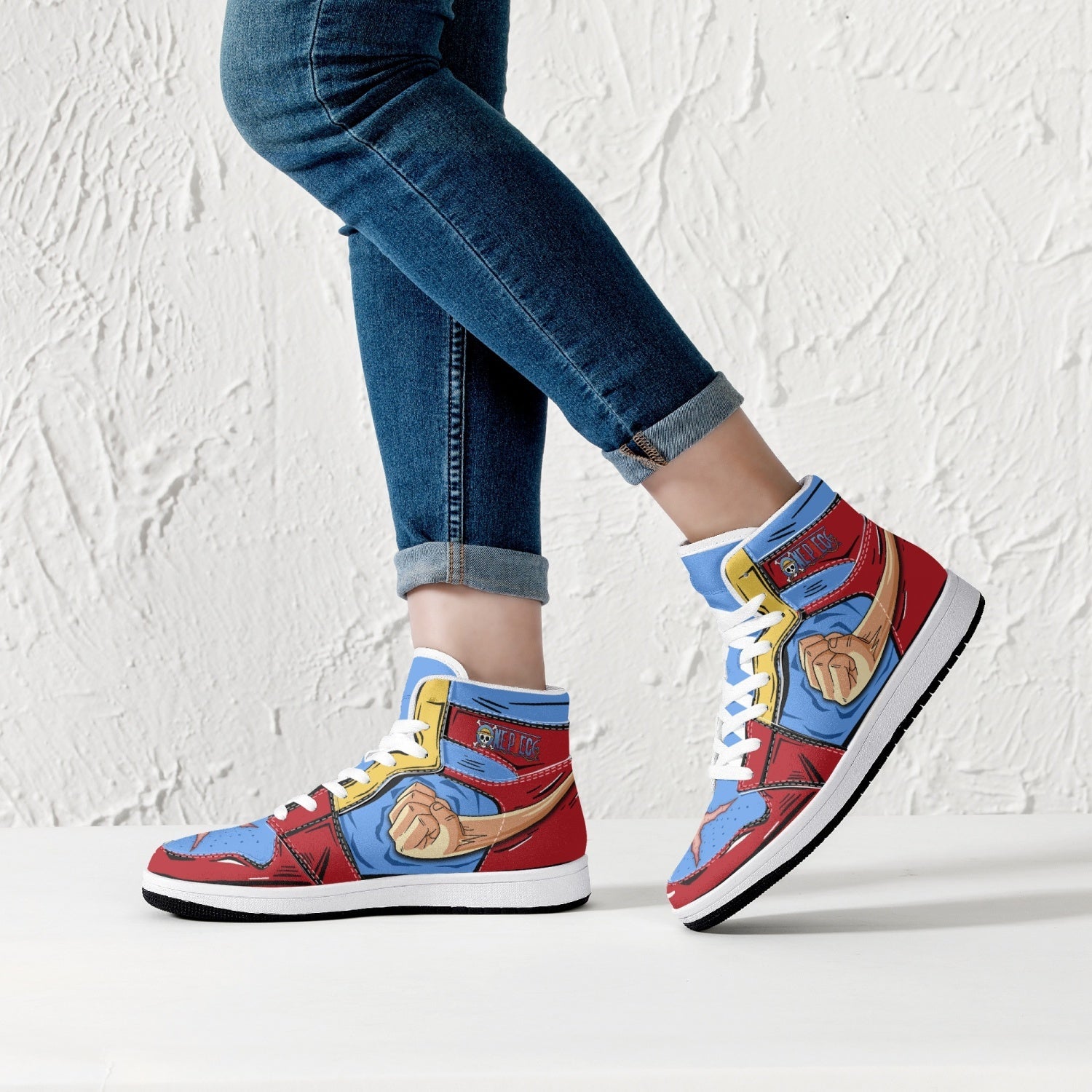 Monkey D. Luffy Fist One Piece Mid 1 Basketball Shoes