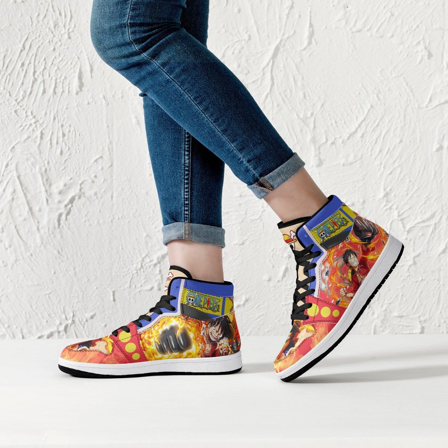 Monkey D. Luffy Red Hawk One Piece Mid 1 Basketball Shoes