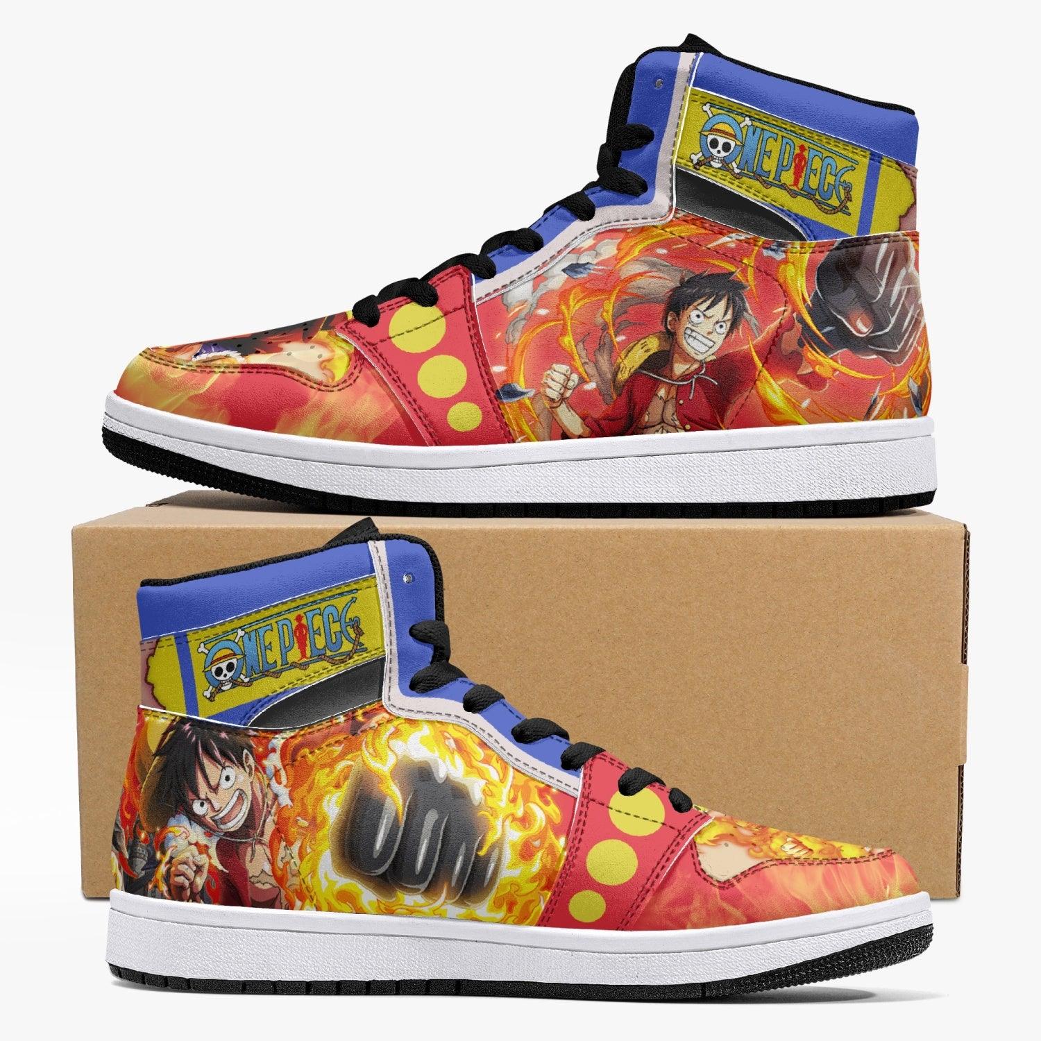Monkey D. Luffy Red Hawk One Piece Mid 1 Basketball Shoes
