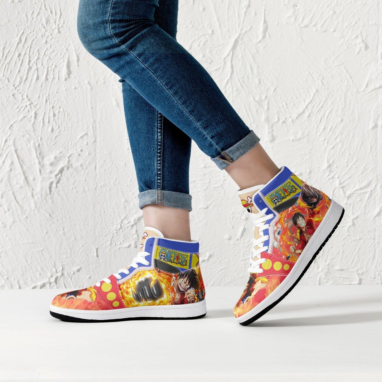 Monkey D. Luffy Red Hawk One Piece Mid 1 Basketball Shoes