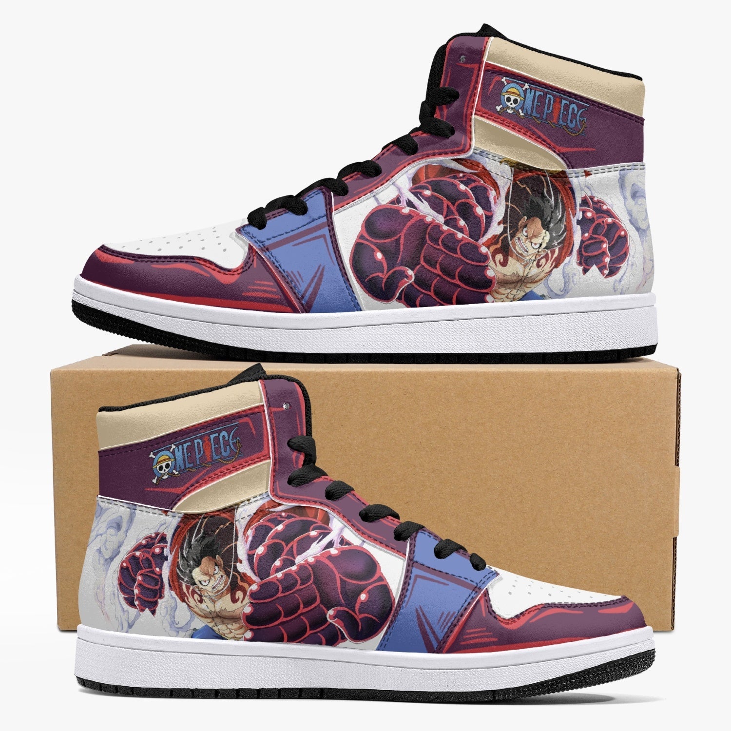 Monkey God Luffy One Piece Mid 1 Basketball Shoes