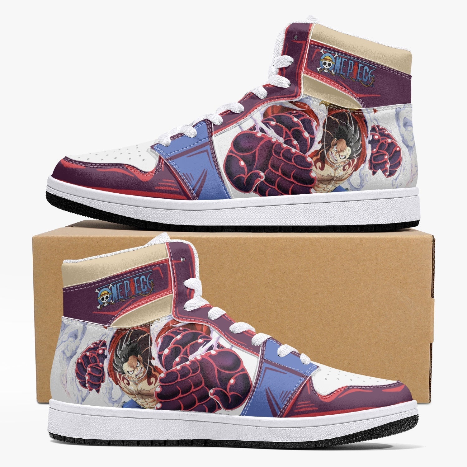 Monkey God Luffy One Piece Mid 1 Basketball Shoes