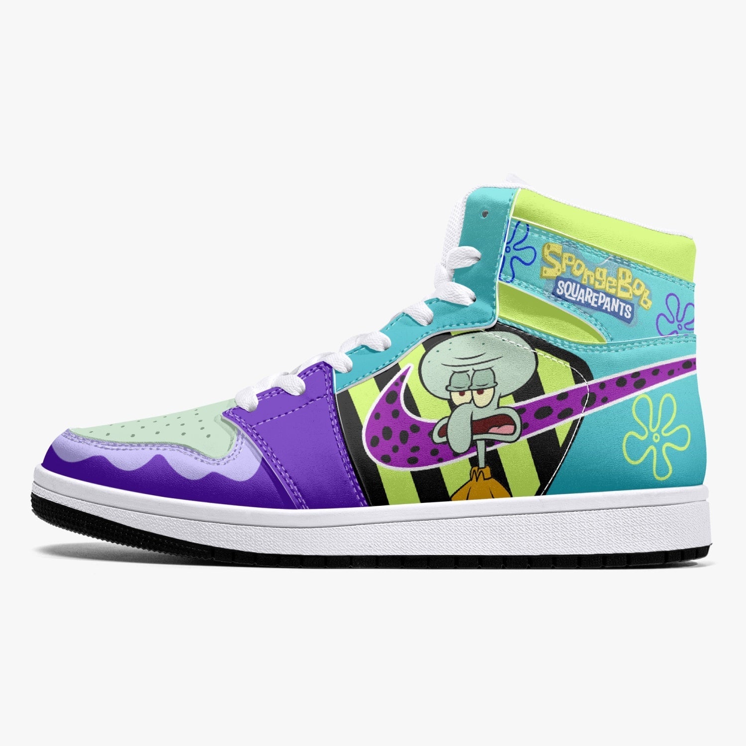 Mr. Squidward Q Tentacles SpongeBob Mid 1 Basketball Shoes