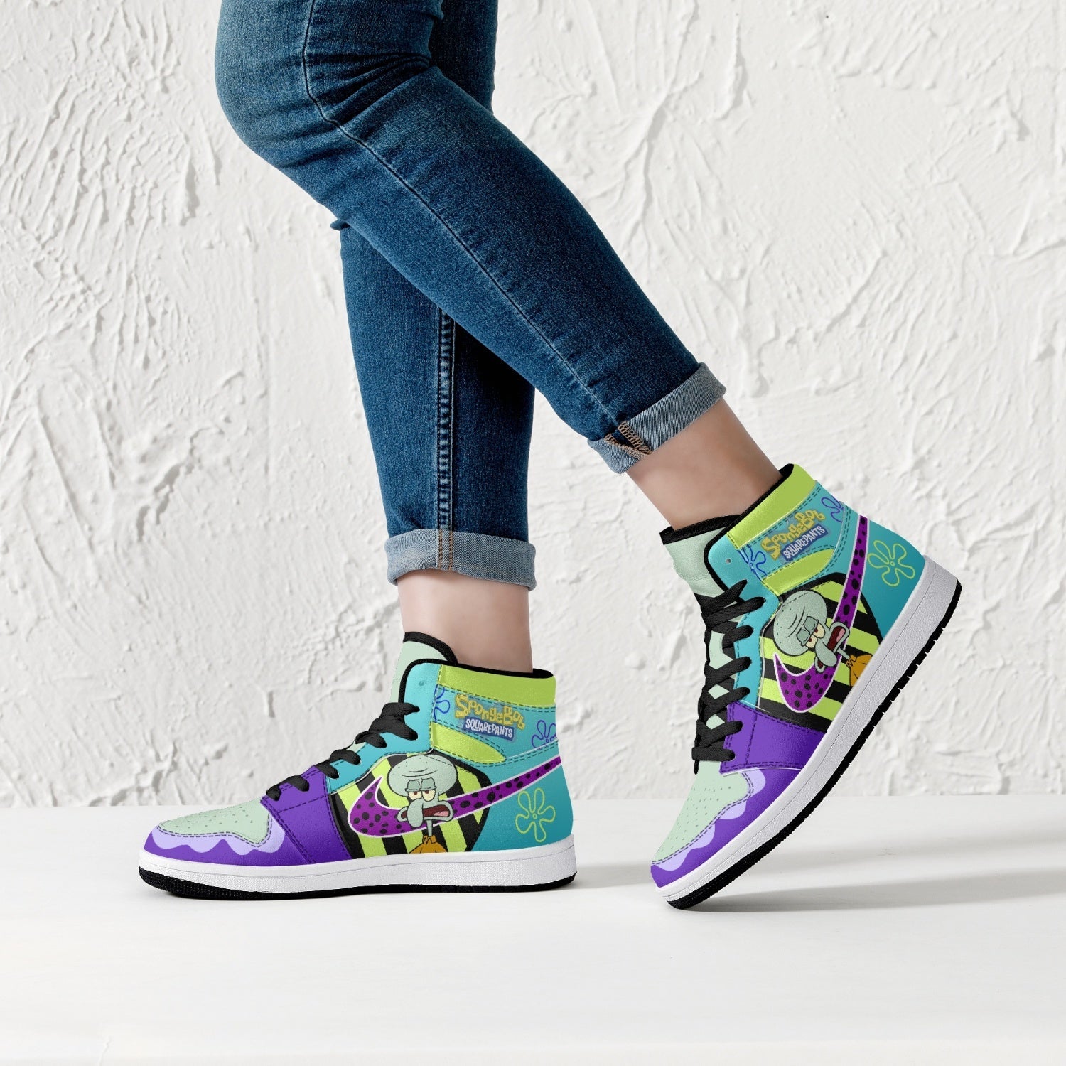 Mr. Squidward Q Tentacles SpongeBob Mid 1 Basketball Shoes