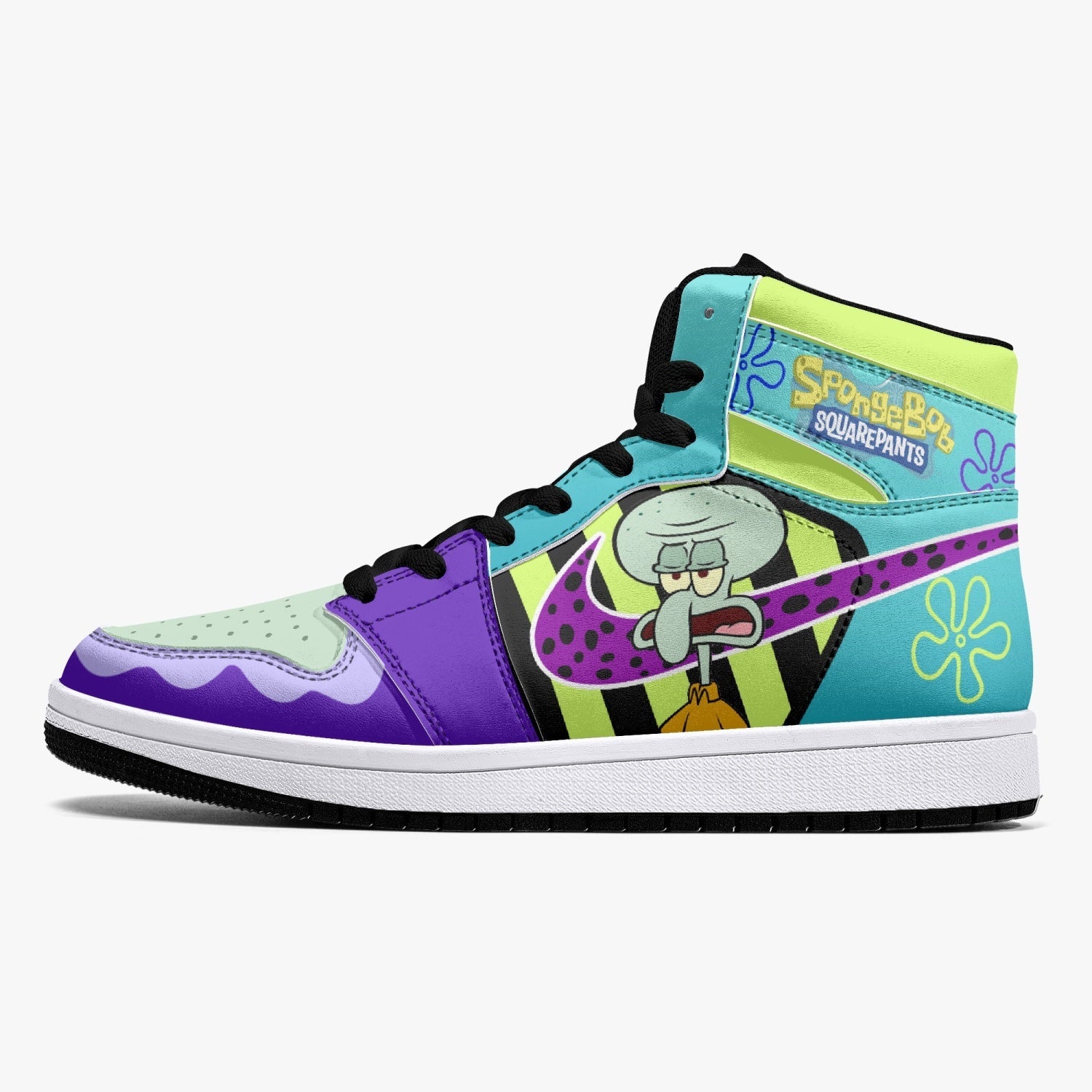 Mr. Squidward Q Tentacles SpongeBob Mid 1 Basketball Shoes